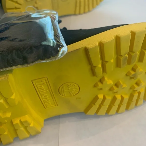 RARE‼️ NIB TIMBERLAND Heritage 6 See The Sole Waterproof Boot in Black/Yellow, 8 - Picture 9 of 9